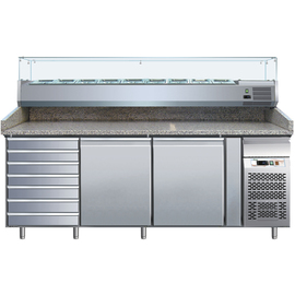 refrigerated counter PZ2610TN38 350 watts 386 ltr  | 2 solid doors  | 7 drawers product photo