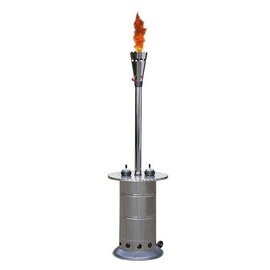 Party gas torch with table, TS-010-T, stainless steel, exclusive product photo
