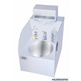 W10-100138-NIP Kunststoff-Handwaschbecken KS-00-TW, Tischmodell, weiß, Anschluss an das Brauch- und Abwassernetz erforderlich, 230 V-Anschluss, inkl. Hygiene-Paket product photo