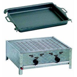 Gas sausage rack, grate burner PO / K2 with two burners 10.0 kW, table model, complete with steel plate pan, grate, flame cover and fat tray product photo