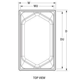 GN container GN 1/1 x 100 mm | stainless steel hexagon product photo  S