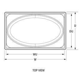 GN container GN 1/1 x 51 mm | stainless steel oval product photo  S