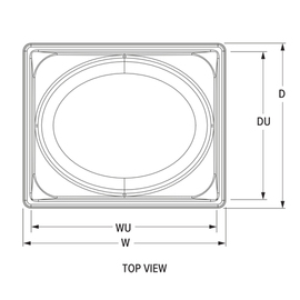 GN container GN 1/2 x 100 mm | stainless steel oval product photo  S