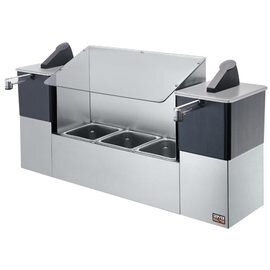 Sauces Station SERVER EXPRESS with 2 pumps, with cough protection, stainless steel housing, dimensions: 36 x 88,1 x H 45,1 cm, without inner container product photo