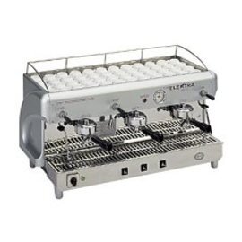 Espressomaschine 3 EXTRAMAXI, model modern, 3 brewing groups, perlsilber, semi-automatic product photo