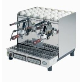 Espressomaschine 2 COMPACT, model Sixties, 2 brewing groups, Inox / Chrom &amp; Bakelite, fully automatic product photo