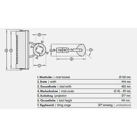 infrared radiant heater 1400 with with mast tie titanium coloured | number of radiators 1 product photo  S