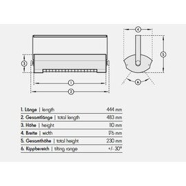 infrared radiant heater 2000 white for wall- and | ceiling mounting 2.0 kW without a switch  L 444 mm product photo  S