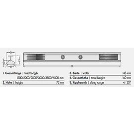 infrared radiant heater 2800 Licht-Wärme with built-in spotlights titanium coloured for wall- and | ceiling mounting 2.8 kW  L 2500 mm product photo  S