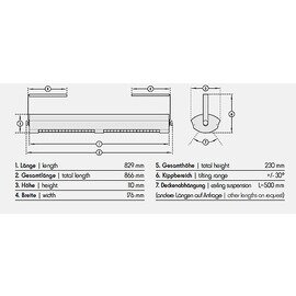 infrared radiant heater 2800 white for wall- and | ceiling mounting 2.8 kW without a switch  L 829 mm product photo  S