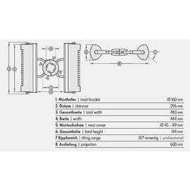 infrared radiant heater 2800 with with mast tie titanium coloured | number of radiators 2 product photo  S