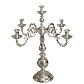 Candle holder, 5 flames, &quot;Inglese&quot;, H 55 cm, silver plated product photo