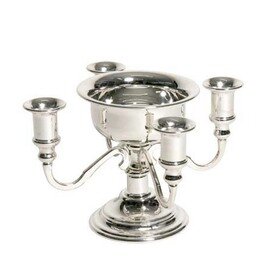 Candle holder with vase, 4-flames, H 20 cm, silver plated product photo