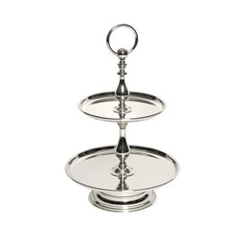 Cake stand, 2 floors, with ring, H 55 cm, silver plated product photo