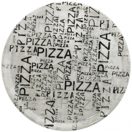 pizza plate Ø 330 mm NAPOLI WHITE & BLACK lettering pattern "Pizza" white | black product photo