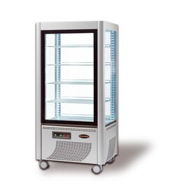 refrigerated panorama vitrine 540 F LED silver coloured 540 ltr 230 volts | 4 shelves product photo