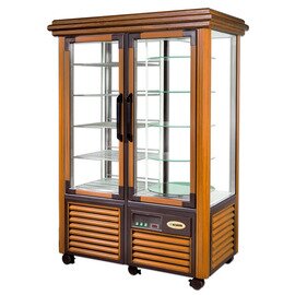 refrigerated panorama vitrine 800 G barocco BAROCCO walnut coloured|light 800 ltr 230 volts | 10 shelves product photo