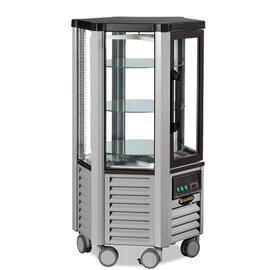 refrigerated panorama vitrine ERGE MINI LED silver coloured 180 ltr 230 volts | 3 shelves product photo