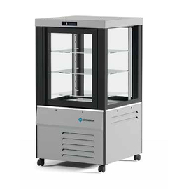 refrigerated panorama vitrine MITHRA S silver coloured 690 mm x 710 mm H 1280 mm product photo