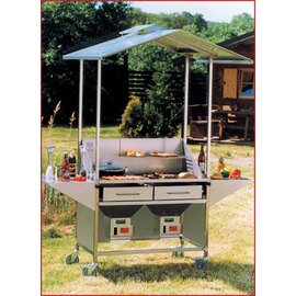 industrial grill THÜROS® IV floor model with roofing  H 2250 mm product photo