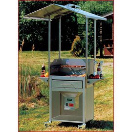 industrial grill THÜROS® III floor model with roofing  H 2200 mm product photo