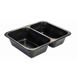 Standard menu tray, PP, black, two-part, 178 mm x 227 mm x H 50 mm product photo