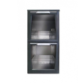 Storage unit, X/3DG41, anthracite, glass front, 2 drawers product photo