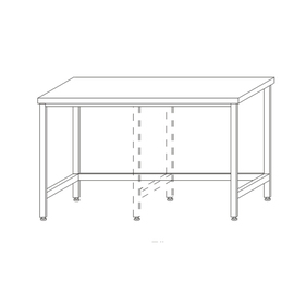 work table stainless steel with edge bulge | without ground floor | 1400 mm x 700 mm product photo