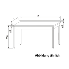work table without ground floor L 1800 mm W 700 mm H 850 mm product photo