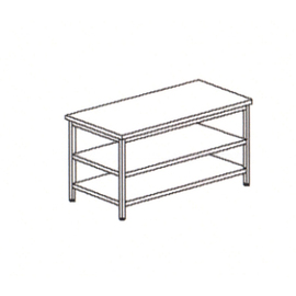 work table with Height adjustable intermediate shelf | 1500 mm x 600 mm H 850 mm product photo