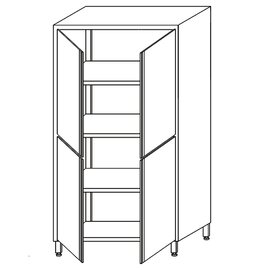 tall pass-through cabinet KDT-210 with 3 middle shelves with wing doors 800 mm  x 600 mm  H 1800 mm product photo