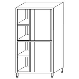 tall pass-through cabinet KDT-208 with 3 middle shelves with sliding doors 800 mm  x 600 mm  H 1800 mm product photo
