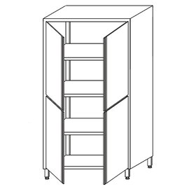 tall cabinet with 3 middle shelves with 2 split wing doors 800 mm  x 500 mm  H 1800 mm product photo
