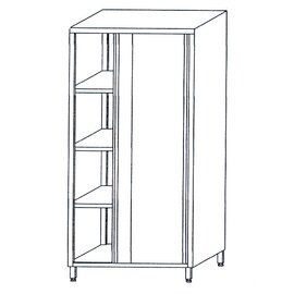 tall cabinet with 3 middle shelves with sliding doors 800 mm  x 500 mm  H 1800 mm product photo
