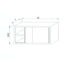 wall cabinet KGT - 083 with sliding doors  L 800 mm  B 400 mm  H 600 mm product photo