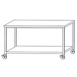 work table bottom shelf wheeled 1000 mm 600 mm Height 850 mm product photo