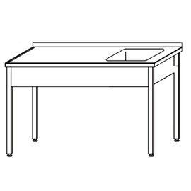 kitchen sink table KST - 101 | 1 basin 400 x 400 x 250 mm L 600 mm W 600 mm product photo