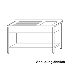 kitchen sink table KST - 102 | 1 basin | drainboard on the left grooved L 1000 mm W 500 mm product photo