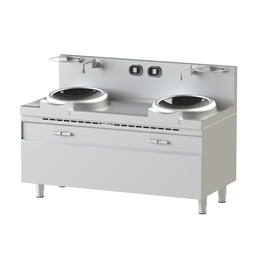 wok stove induction 16 kW | 2 cooking zones incl. 2 wok pans Ø 400 mm product photo