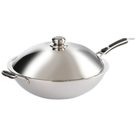 wok pan with lid Ø 360 mm | soft grip handle suitable for induction product photo