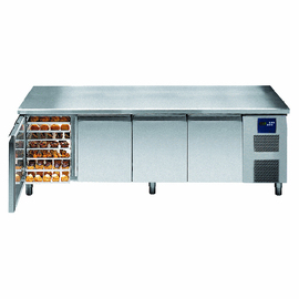bakery cooling table PREMIUMLINE BKTF 4020 M with machine 520 ltr | 4 solid doors | upstand product photo