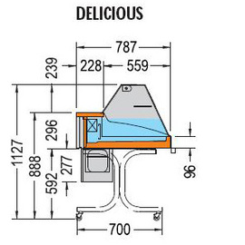 multi-purpose showcae Delicious 750 L 756 mm W 790 mm H 810 mm product photo  S