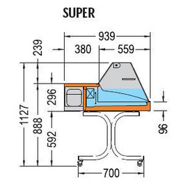 multi-purpose showcae Super 750 C L 756 mm W 939 mm H 530 mm product photo  S