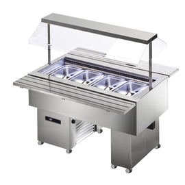 Salad bar Isola 4M VT with sneeze guard | suitable for 4 x GN 1/1 - 150 mm product photo