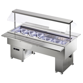 Salad bar Isola 6M VT with sneeze guard | suitable for 6 x GN 1/1 - 150 mm product photo