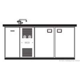 beverage counter Bergamo 2 sinks on the left | 2 doors | 260 watts 230 volts product photo