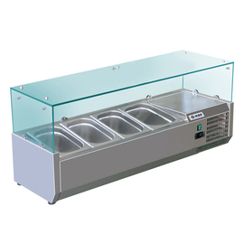 refrigerated countertop unit RX1200 (glass) static cooling | 4 x GN 1/3 - 150 mm product photo