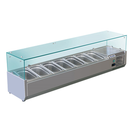 refrigerated countertop unit RX1600 (glass) static cooling | 7 x GN 1/3 - 150 mm product photo