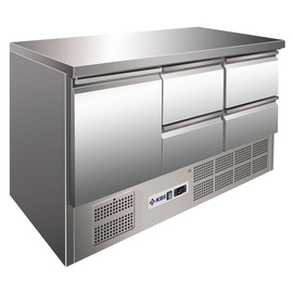refrigerated table gastronorm KTM 304 convection cooling 235 watts 400 ltr | solid door | 4 drawers product photo