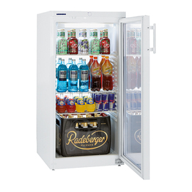 glass doored beverage fridge FK 2642 white 250 l | static cooling | door swing on the right product photo
